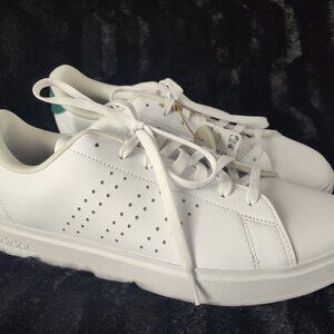 Adidas Advantage 2.0 Men's Low Top Tennis White/Green Sneakers Size 11